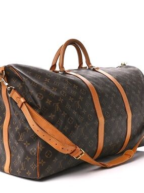 Louis Vuitton Monogram Canvas Duffel with Tan Leather Trim